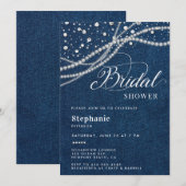 Diamonds Pearls Denim Elegant Classy Vrijgezellenf Kaart (Voorkant / Achterkant)