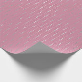 Diamonds Pink Silver Stripes Stippen Drops Vip Cadeaupapier (Hoek)