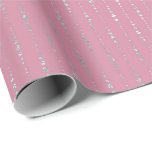 Diamonds Pink Silver Stripes Stippen Drops Vip Cadeaupapier<br><div class="desc">Minimalisme en elegante glam- en grafisch afval</div>