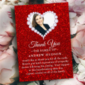 Diamonds Red Funeral Photo Sympathie Hartelijk dan Bedankkaart