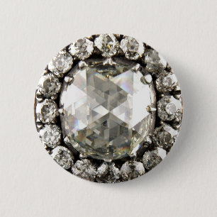 Diamonds Rhinestone Costume Jewelry Brooch Ronde Button 5,7 Cm
