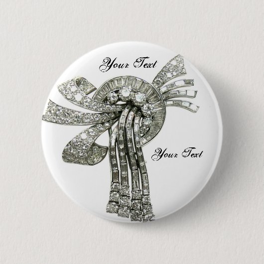 Diamonds Rhinestone  Costume Jewelry +Name Ronde Button 5,7 Cm (Voorkant)