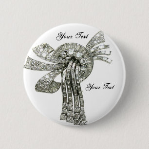 Diamonds Rhinestone Costume Jewelry +Name Ronde Button 5,7 Cm
