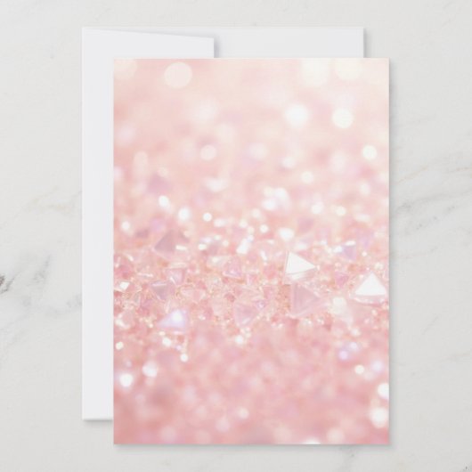Diamonds Rose Gold Sparkles Chic Photo Sweet 16 Kaart (Achterkant)