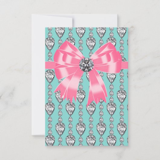 Diamonds Roze Blauwgroen Blauw Partij RSVP (Voorkant)