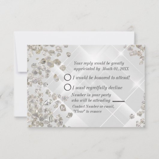 Diamonds RSVP Kaartje (Voorkant)
