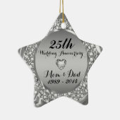 Diamonds & Silver 10e bruiloft Jubileum 2 Keramisch Ornament (Rechts)
