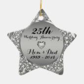 Diamonds & Silver 10e bruiloft Jubileum 2 Keramisch Ornament (Voorkant)