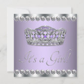 Diamonds Silver Lavendel Paarse Baby shower Kaart (Voorkant)