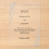 Diamonds simple luxury wedding acryl uitnodigingen (Voorkant)