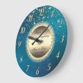 Diamonds Stars Blue 50 Wedding Jubileum Grote Klok (Hoek)