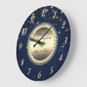 Diamonds Stars Navy Blue 50 Wedding Jubileum Grote Klok (Hoek)