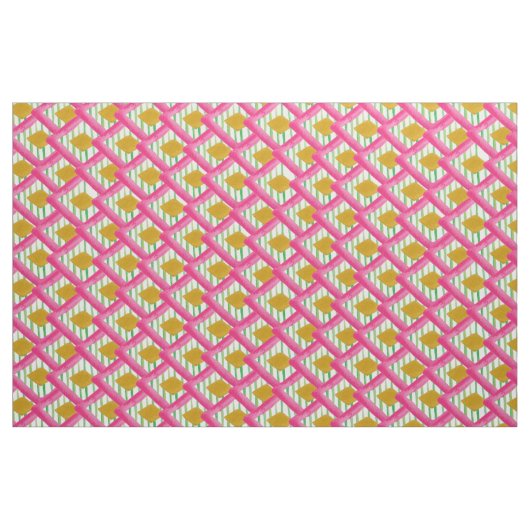 Diamonds Stripes Waterverf Pattern Stof (Fat Quarter)