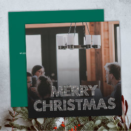 Diamonds Team Foto Vrolijk Kerstmis Zakelijk Groen Feestdagenkaart