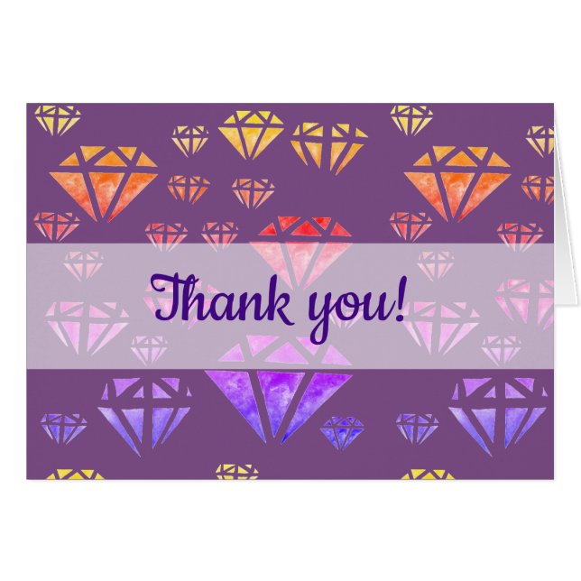 Diamonds Waterverf kaart (Voorkant Horizontaal)