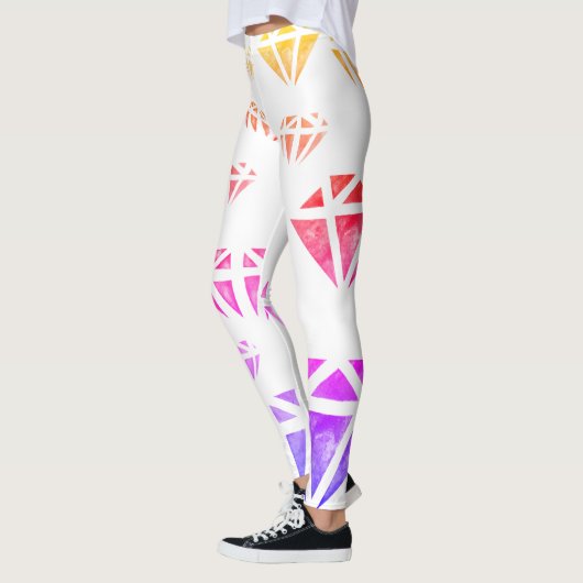 Diamonds Waterverf Kunst, Zomer Aangepaste Legging (Links)