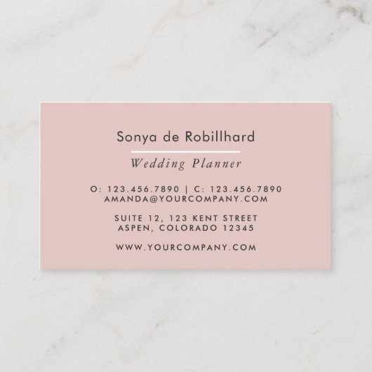 Diamonds Wedding Planner Visitekaartje (Achterkant)