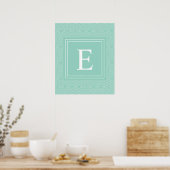 Diamonds White Blauwgroen Turquoise Poster (Keuken)