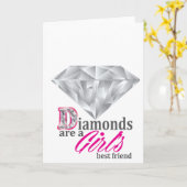 Diamonds zijn de beste vriendin van een meisje kaart (Gele Bloem)