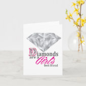 Diamonds zijn de beste vriendin van een meisje kaart (Gele Bloem)