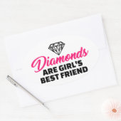 Diamonds zijn de beste vriendin van het meisje ovale sticker (Envelop)