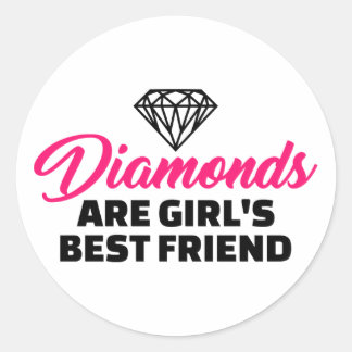 Diamonds zijn de beste vriendin van het meisje ronde sticker