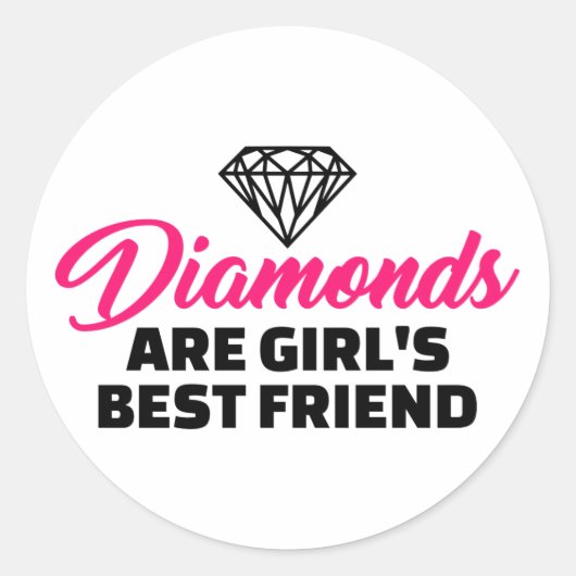 Diamonds zijn de beste vriendin van het meisje ronde sticker (Voorkant)