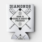Diamonds zijn een meisjes beste vriend - grappig h blikjeskoeler (Achterkant)
