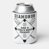 Diamonds zijn een meisjes beste vriend - grappig h blikjeskoeler (Blikje Achterkant)