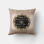 DiamondsHearts Roze Goud Glitter 50ste Verjaardag Kussen (Achterkant)
