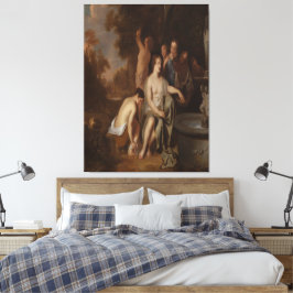 Diana and her Nymphs at a Fountain Canvas Afdruk