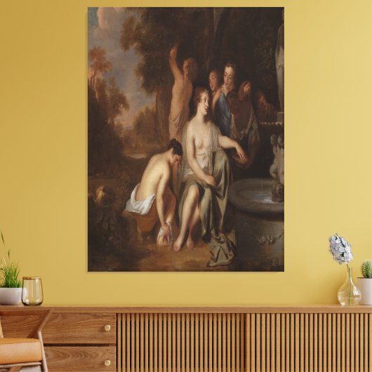 Diana and her Nymphs at a Fountain Canvas Afdruk (Insitu (Woonkamer))