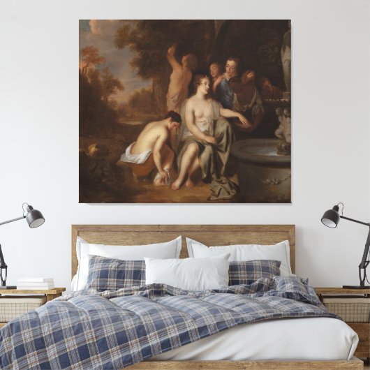  Diana and her Nymphs at a Fountain Canvas Afdruk (Insitu (Slaapkamer))