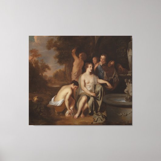 Diana and her Nymphs at a Fountain Canvas Afdruk (Voorkant)
