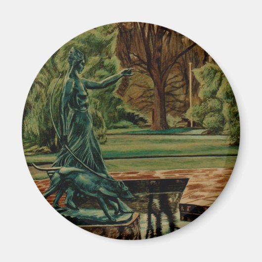 Diana Artemis sculptuur in tuinen Magneet (Voorkant)