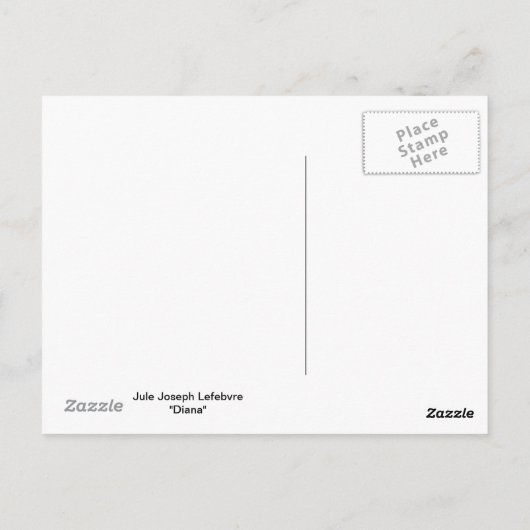 Diana - beroemd  schilderij - Lefebvre Briefkaart (Achterkant)