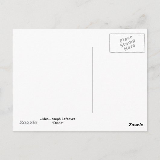 Diana - beroemde  schilderijen - Lefebvre Briefkaart (Achterkant)
