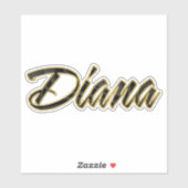 Diana black gold Lettering Aufkleber Sticker (Vel)