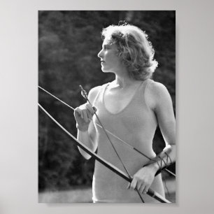 Diana, boogschutter, mooie vrouw, sport,  poster