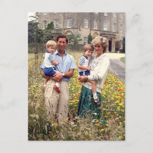 Diana Charles William Harry 1986 Briefkaart
