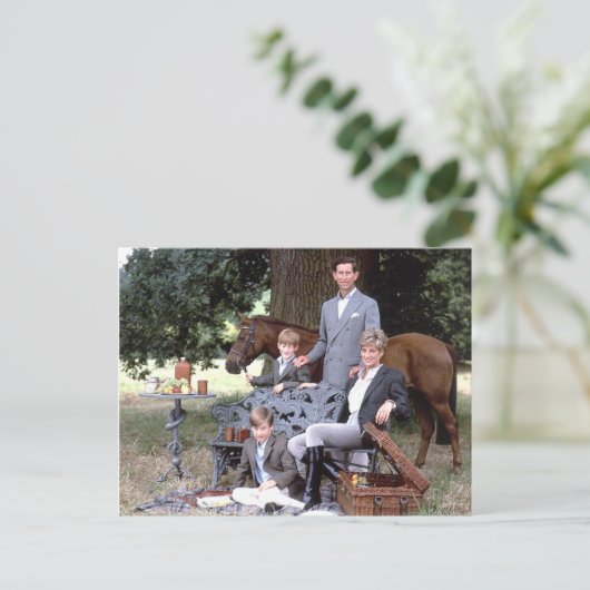 Diana Charles William Harry 1992 Briefkaart (Staand voorkant)