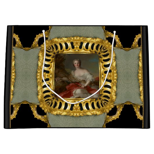 Diana Elegant Girly Baroque Large Gift Bag Groot Cadeauzakje (Voorkant)