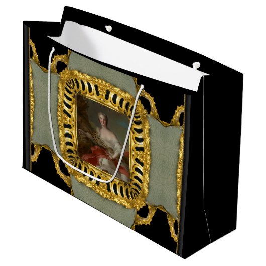 Diana Elegant Girly Baroque Large Gift Bag Groot Cadeauzakje (Voorkant Gekanteld)