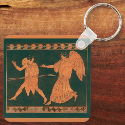 Diana en een engel,  Romeinse mythologie Sleutelhanger (Achterkant)