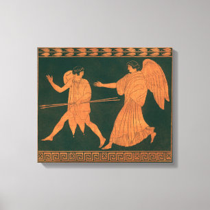 Diana en een engel, vintage Romeinse mythologie Canvas Afdruk