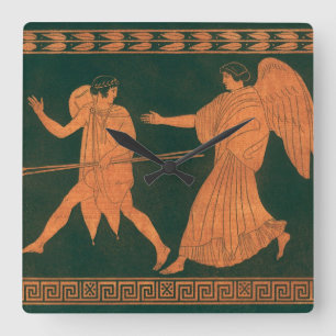 Diana en een engel, vintage Romeinse mythologie Vierkante Klok