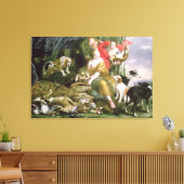 Diana en haar handmaidens na de jacht canvas afdruk (Insitu (Woonkamer))