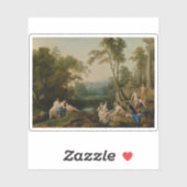 Diana en haar nimfen in een landschap sticker (Vel)