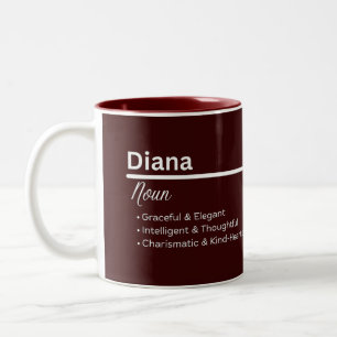 Diana Gepersonaliseerde naam koffiemok Tweekleurige Koffiemok