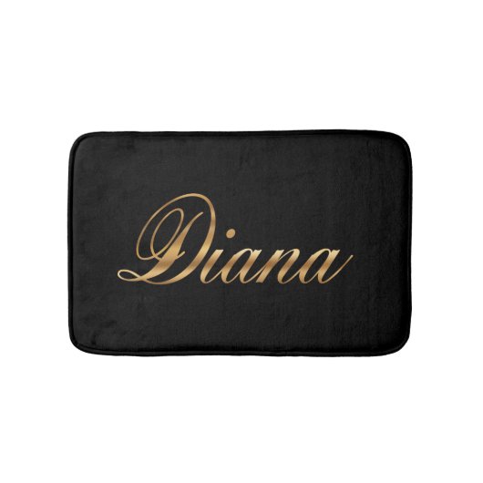 Diana gold Design Lettering Badematte Badmat (Voorkant)